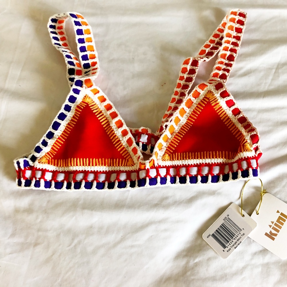 NWT Kiini Red Kaya Swim Top